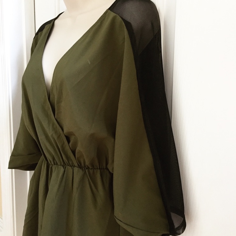 Green Mesh Romper - Picture 2 of 5